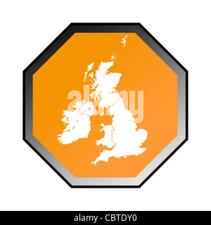 Regno Unito cartello stradale isolato su uno sfondo bianco. Foto Stock