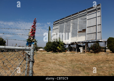 Chiuso Porterville abbandonati, California Drive-in Theatre Foto Stock