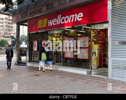 dh CAUSEWAY BAY HONG KONG supermercato cinese negozio Wellcome cina alimentare hk moderno super mercato Foto Stock