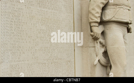 Parete nomi memoriale di guerra Foto Stock