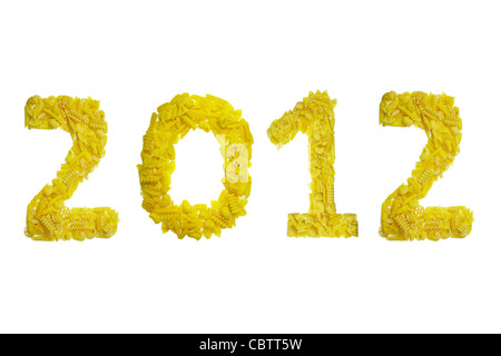 2012 Numero realizzato con pasta per il nuovo anno Foto Stock