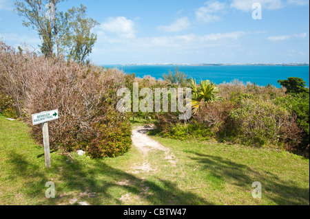 Percorso ferroviario delle Bermuda vicino alla collina di Scaub, Somerset, Bermuda. Foto Stock