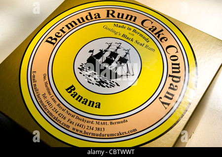 Bermuda rum torta presso il Royal Naval Dockyard, Bermuda. Foto Stock