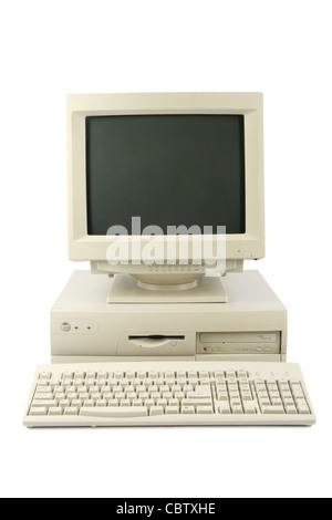 Isolati vecchi computer desktop Foto Stock