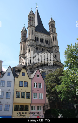 Grande chiesa di S. Martino, Colonia, Germania Foto Stock