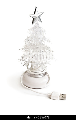 Foto di isolato su bianco albero di Natale USB Foto Stock