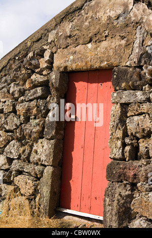 Vila Nova do Corvo, l'isola del Corvo, il più piccolo e isolato isole delle Azzorre. Isola agricoltura. Foto Stock