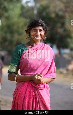 Disabili mentali e incredibilmente dolce donna in Andhra Pradesh in India del Sud Foto Stock