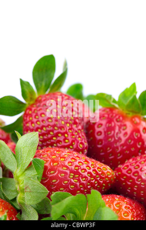 Pila di fragole con uno spazio vuoto al top Foto Stock