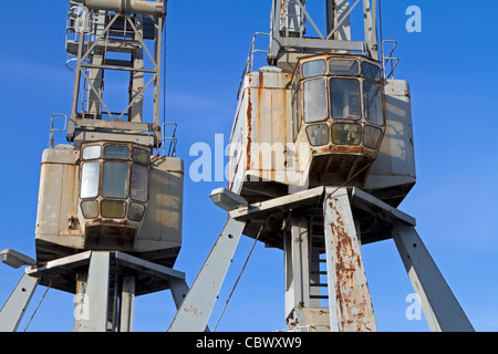 Vecchia gru da carico al porto di Amburgo, Germania Foto Stock