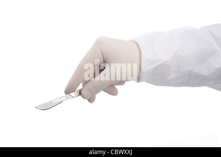 Bisturi medico isolato su sfondo bianco Foto stock - Alamy