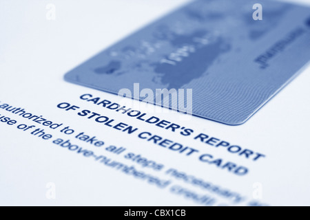 Carta di credito rubata relazione Foto Stock