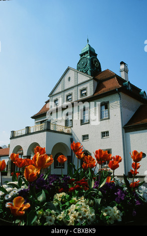 Il Sprudelhof Kurzentrum di Bad Nauheim, uno stato spa e centro medico di Hesse noto per il suo edificio art deco Foto Stock