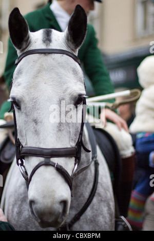 L Heythrop caccia al boxing day si incontrano a Chipping Norton Foto Stock