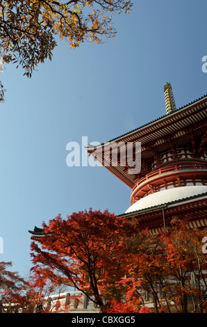 Il Daitou, o grande tempio, costruito nel 1984, sorge oltre 58 metri di altezza sulla cima della montagna di Narita. Il Narita-san tempio, noto anche come Shinsho-Ji (Nuova vittoria Tempio), è buddista Shingon tempio complesso, ha istituito per la prima volta 940 nella città giapponese di Narita, a est di Tokyo. Foto Stock