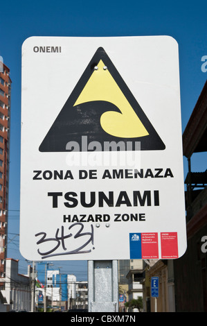 Il Cile. Iquique città. Tsunami pericolo. Foto Stock