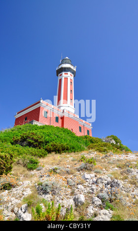 Faro di Punta Carena Capri Italia Foto Stock