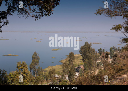 India, Manipur, Imphal, Loktak lago, da Sendra isola punto di vista militare Foto Stock