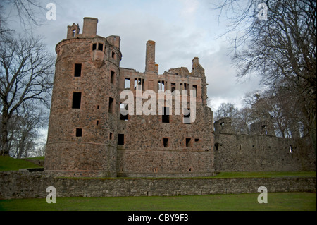 Le rovine del castello storico Huntly in Grampian regione a nord est della Scozia. SCO 7820 Foto Stock