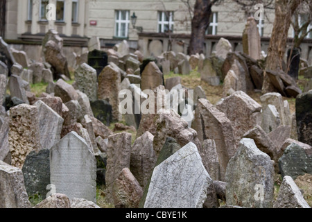 Antico Cimitero Ebraico di Praga, Repubblica Ceca Foto Stock