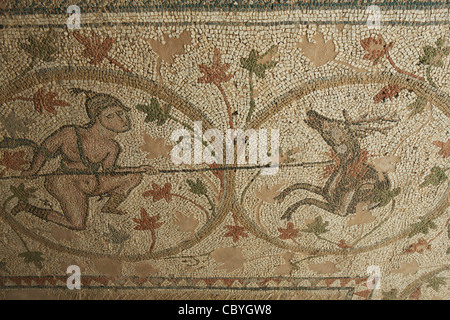 Mosaici pavimentali dal Sud Pastophorion pastophoria nella Basilica di Doumetios nell Antica Nicopoli Nikopoli Grecia Foto Stock