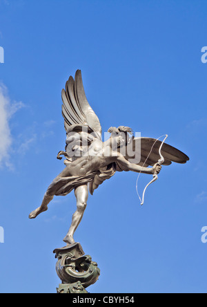Statua di Eros a Piccadilly Circus Londra Foto Stock