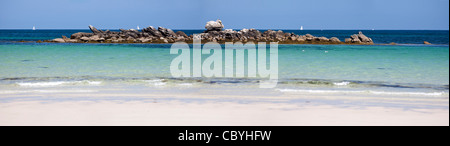 Il mare Celtico (Lampaul Ploudalmézeau - Bretagne - Francia). Foto Stock