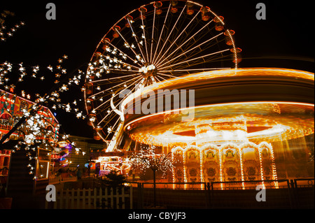 Swansea Winter Wonderland fiera del divertimento South Wales UK Foto Stock