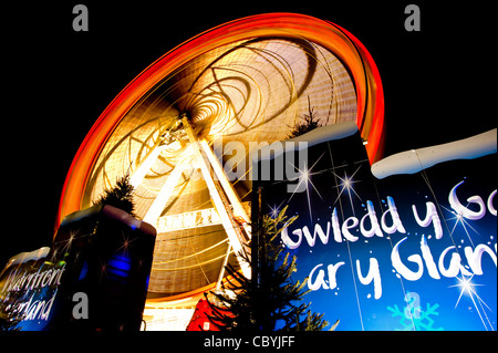 Swansea Winter Wonderland fiera del divertimento South Wales UK Foto Stock