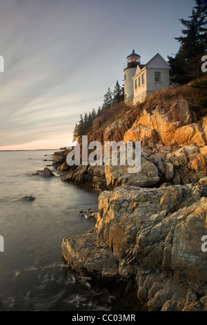 Porto basso faro capo al Parco Nazionale di Acadia, Maine, Stati Uniti d'America Foto Stock