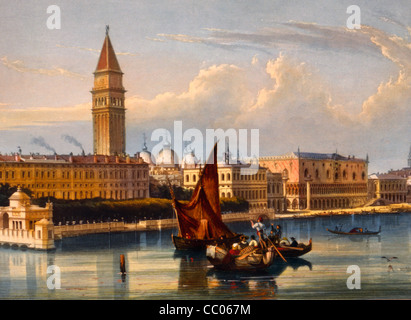 Vista del Canal Grande di Venezia. circa 1842 Foto Stock