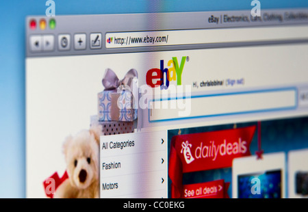 Sito web di ebay schermo Foto Stock