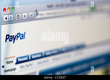 Sito web Paypal schermo 'pay pal' Foto Stock