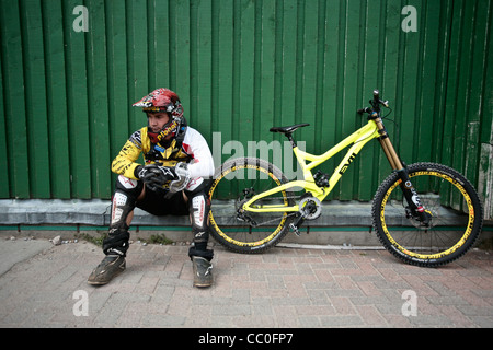 2011 DH la Coppa del Mondo di MTB, Fort William, Scozia Foto Stock