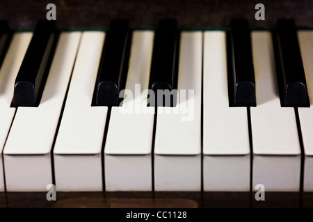 In prossimità di una tastiera di pianoforte. Foto Stock