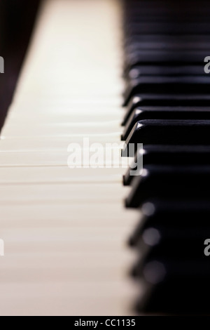 Ravvicinata di una tastiera di pianoforte. Foto Stock