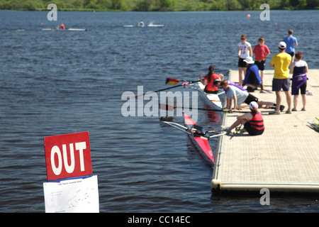 Accedi a una regata di canottaggio, Regno Unito Foto Stock