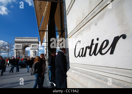 Cartier a Champs Elysees, Parigi, Francia Foto Stock