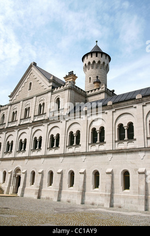 Dettaglio di Ludwig II di Baviera il castello di Neuschwanstein in Baviera, Germania. Foto Stock