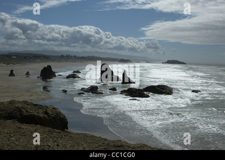 Pacifico scena costiere nei pressi di Bandon, Oregon, Stati Uniti d'America Foto Stock