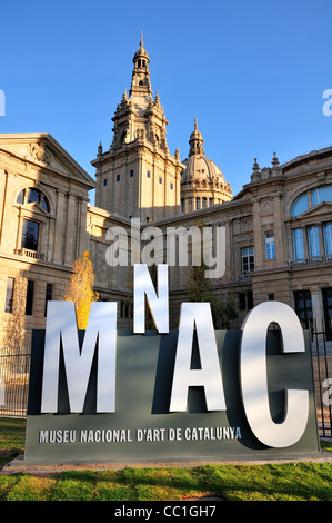 Barcellona, Spagna. MNAC - Museu Nacional d'Art de Catalunya in Palau Nacional sulla collina di Montjuic Foto Stock
