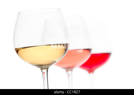 I tre colori del vino Foto Stock