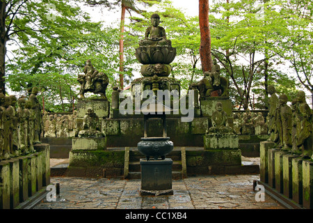 Gohyaku Rakan (500 statue), Kita-nel tempio, Kawagoe, Giappone Foto Stock