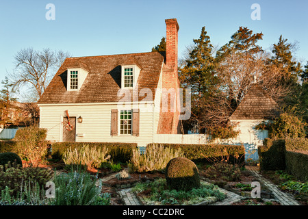 Scene di strada di Colonial Williamsburg in Virginia a Natale Foto Stock