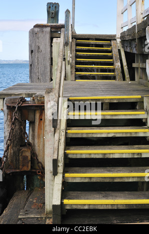 Petone Wharf nel porto di Wellington, Nuova Zelanda. Foto Stock
