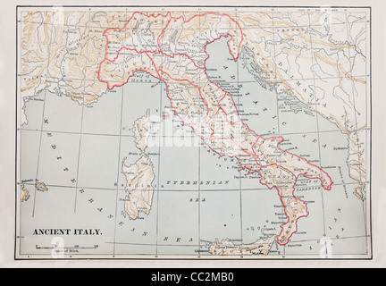 Mappa di Italia antica dal 1896 Prenota Foto Stock