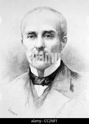 Ritratto di Clemenceau, Georges Benjamin Clemenceau (1841-1929) giornalista, statista e primo ministro francese, noto come 'la Tigre'. Illustrazione o incisione vintage Foto Stock