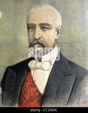 Ritratto di Félix Faure (1841-1899) Settimo Presidente di Francia (1895-99) durante la terza Repubblica. Illustrazione o incisione vintage Foto Stock