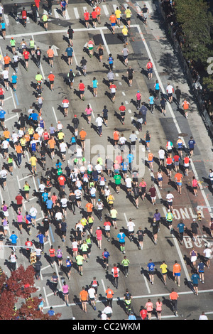 Stati Uniti d'America, New York New York City Marathon come visto da sopra Foto Stock