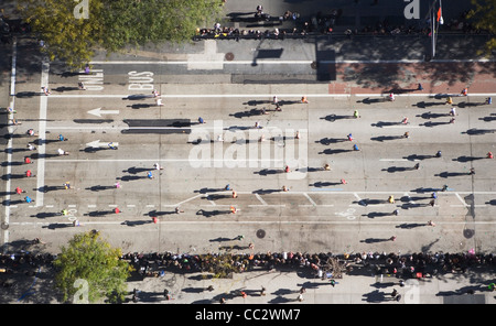 Stati Uniti d'America, New York New York City Marathon come visto da sopra Foto Stock